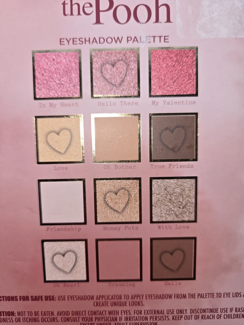Disney Winnie the Pooh Pink Hearts Eyeshadow Palette